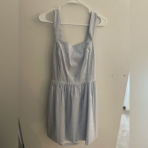 J Crew seersucker dress - blue and white striped. NWT